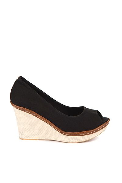Fox Shoes Black Women's Wedge Heeled Shoes 9674040305