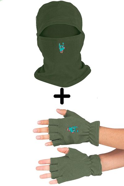 herotasarım Σετ γάντια Rock Fleece Cut - Balaclava Bll3485