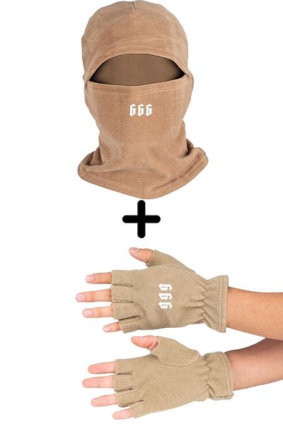 herotasarım Σετ γάντια 666 Figure Fleece Balaclava Cutout Bll3505