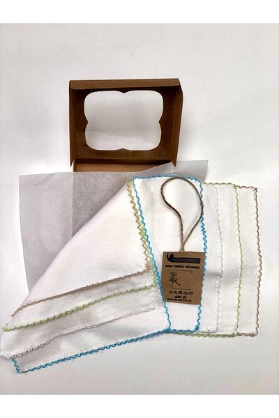 neocotton Șervețele pentru bebeluși 100% bumbac strat dublu brodat cu croșetat (4 bucăți 22x30 cm)