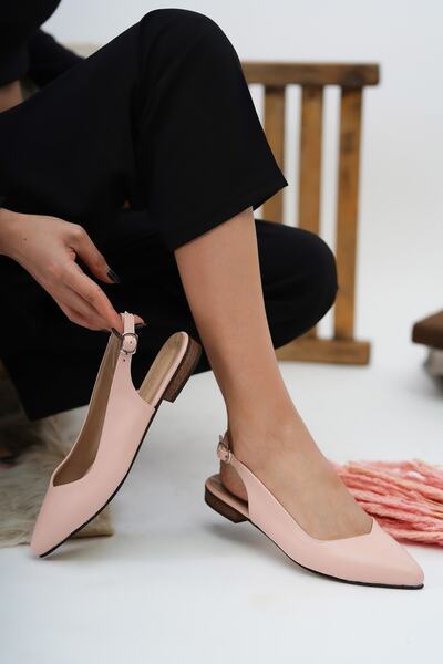 DURUNUN BUTİĞİ Uke Powder Pointed Toe Daily Ballerinas