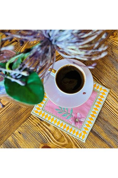 ge living Decorative La Majorelle Compatible Pink Cocktail Napkin (2 Pieces)