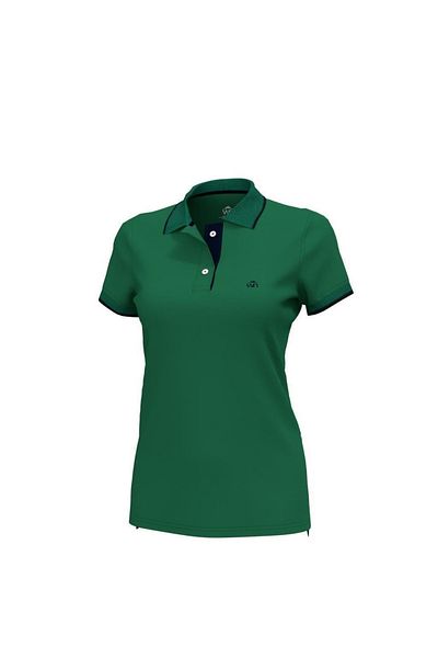 Woolnat Γυναικείο μπλουζάκι Polo Neck ριγέ βαμβακερό