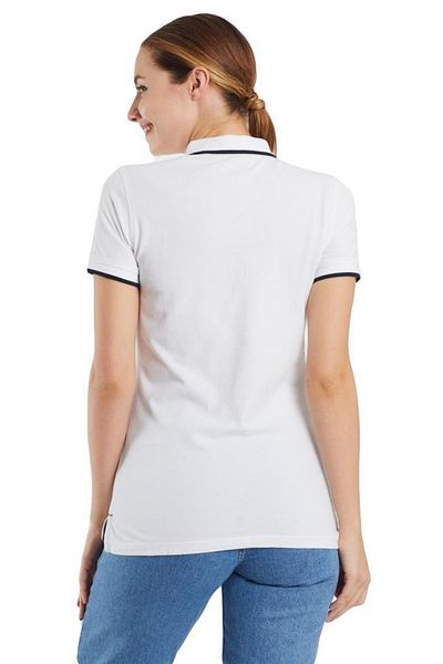 Woolnat Γυναικείο μπλουζάκι Polo Neck ριγέ βαμβακερό