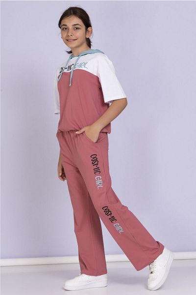 Flower Hooded Young Girl's Set