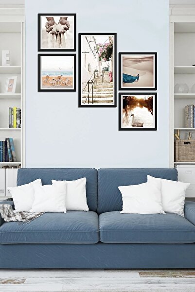 NT Handmade Parçalı Çerçeve Görünümlü Mdf Tablo - Salon Oturma Yatak Odası Of...