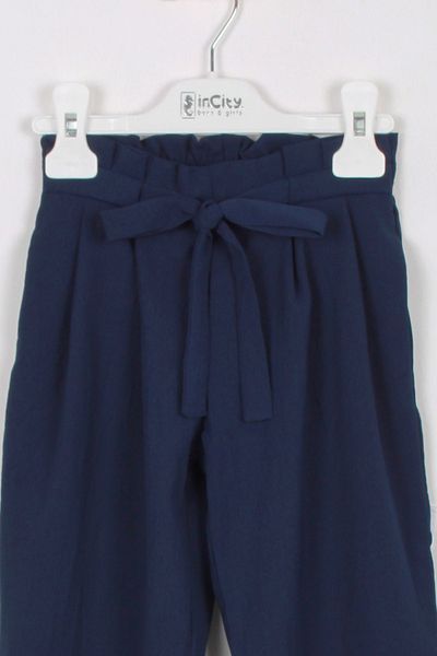 incity Girl's Navy Blue Pleat Detailed Trousers
