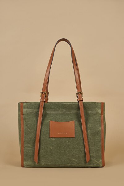 Twinsaction Kanvas Tote Yeşil