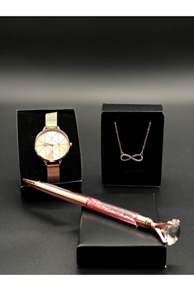 Masalsı Concept Kol Saati, Taşlı Kalem Ve Sonsuzluk Kolye Sevgiliye Eşe Anney...