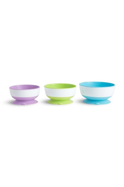 Munchkin Fixed Vacuum Children's Nutrition Bowls, 6 Months 3 Pieces