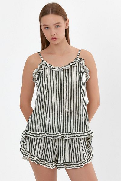 ALEXANDERGARDI Ruffle Blouse-Shorts Set (b23-244b)