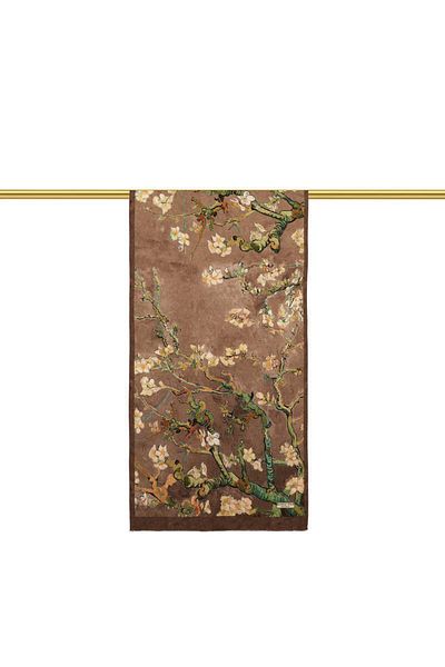 Bursa İpek Mink Almond Flower Silk Scarf