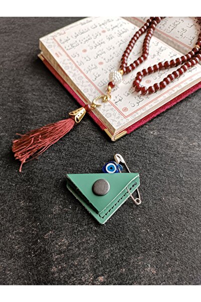 ViP GiFT Mini Bebek Cevşeni Dualı Kolye Muska Hakiki Deri El Yapımı Üçgen