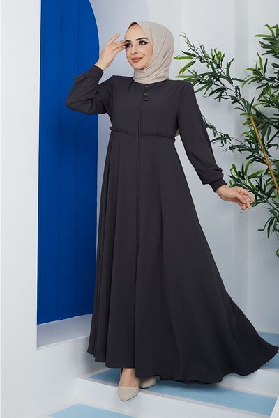 SARİAL GİYİM Waist Embroidered Mevlana Ferace Extra Flared Cut Sleeves Elastic Summer No Inner Display Quality