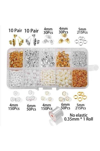 yiğit aksesuar 930 Pieces Pearl Necklace Bracelet Jewelry Making Set