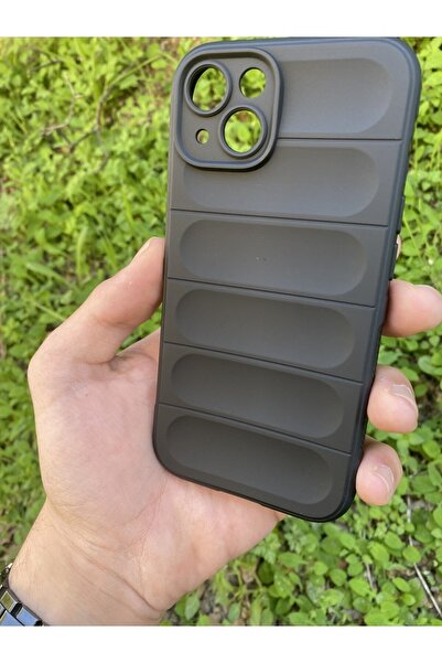 I Phone 13 Pro Max Basamaklı Puffer Silikon Kılıf - Siyah