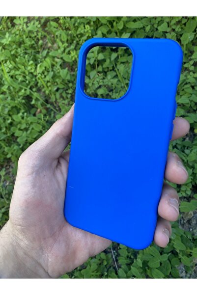 I Phone 13 Pro Lüx Lansman Düz Renk Kılıf - Mavi
