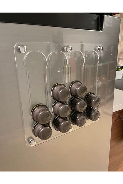 TREND Tchibo Compatible 16 Capsule Capacity Transparent Coffee Stand - WITH MAGNET