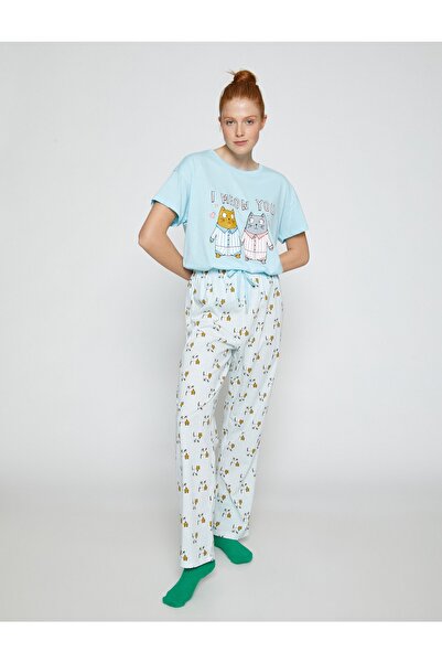 Koton Pyjama - Grün - Mit Slogan