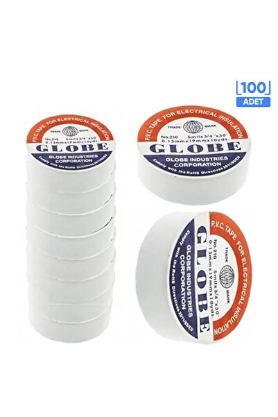 Globe Beyaz Izole Elektrik Bandı 100 Adet