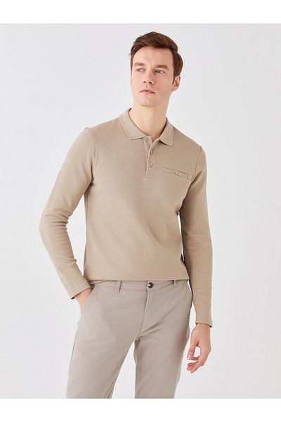 LC Waikiki Ανδρικό φούτερ LCWAIKIKI Basic Polo λαιμόκοψη μακρυμάνικο Pique