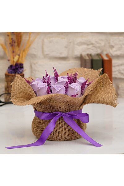 StoneGiftDesign Sevgililer Günü Hediyesi Natural Güzellik Mor Gonca Gül Kokul...