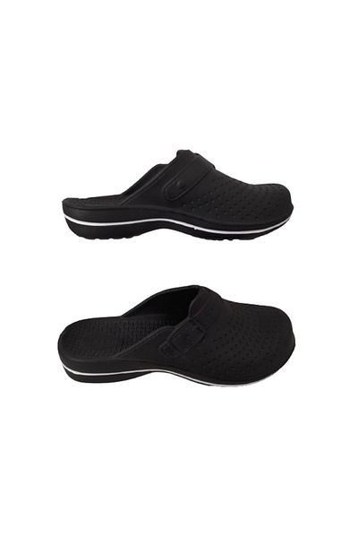 GEZER Unisex Μαύρο-άσπρο ριγέ παντόφλες μπάνιου Gzrr215-20