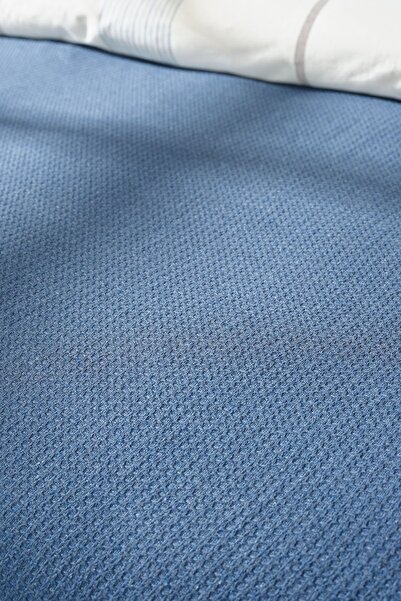 Karaca Home Palermo Indigo Double Yarn Dyed Duvet Cover Bedspread Set