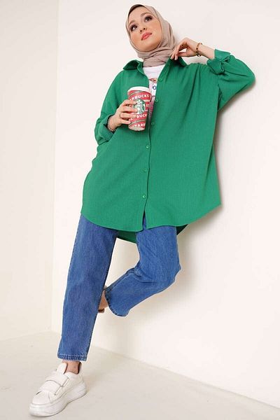 VOLT CLOTHİNG Women's Buttoned Loose Shirt