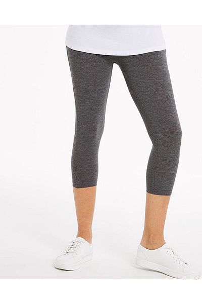 Yabgu Women's Plus Size High Waist Capri Leggings Gray