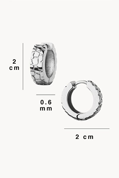 Stelart Dokulu Kalın Halka Küpe Gümüş Kaplama