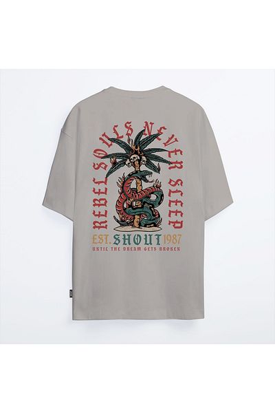 Shout Μπλουζάκι Unisex Oversize Limited Edition Rebel Souls Never Sleep
