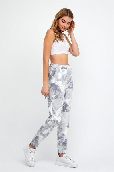 ESPİNA Women's Three Thread Knitted Sweatpants with Elastic Waist and Leg Jogger