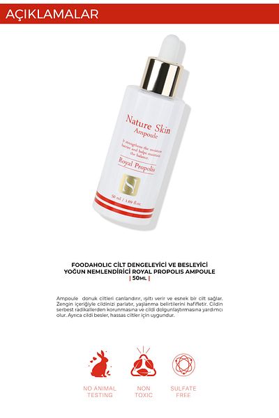 FOODAHOLIC Royal Propolis Ampoule Serum Containing Skin Balancing and Nourishing Niacinamide 50ml