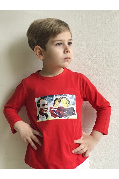 Miss Atatürk'lü 23 Nisan Çocuk Bayramı Temali Djital Baskı Çocuk T-shirt