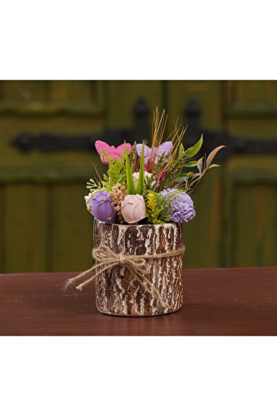StoneGiftDesign Doğadan Orman Temalı Kokulu Taş Çiçek Aranjmanı