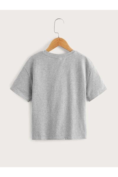 LePold Tricou pentru fată/băiat cu litere pozitive cu decolteu