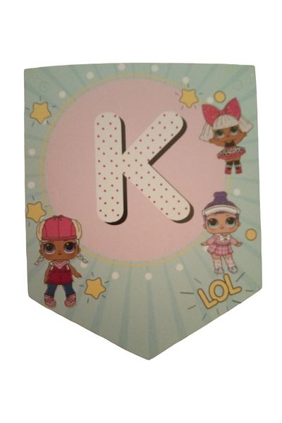 booddie Lol Doll Happy Birthday Text Birthday Concept & Στολίδι τοίχου για πάρτι με θέμα Lol
