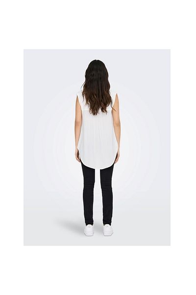 ONLY Women's White Blouse - 15213420 Onljette Life, S/l Top, Wvn Noo