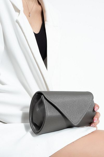 bibags Βραδινή τσάντα φόρεμα Platinum Satin Τσάντα Clutch Bag