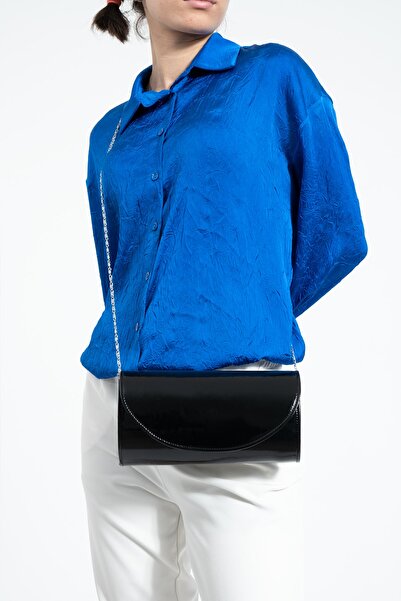 bibags Siyah Rugan Abiye Çanta Portföy Çanta Clutch Çanta