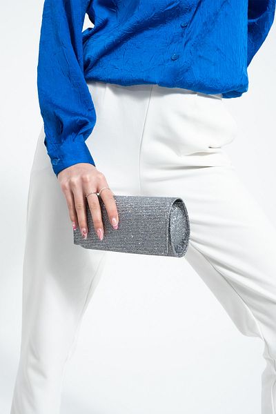 bibags Βραδινή τσάντα φόρεμα Platinum Τσάντα Clutch Bag