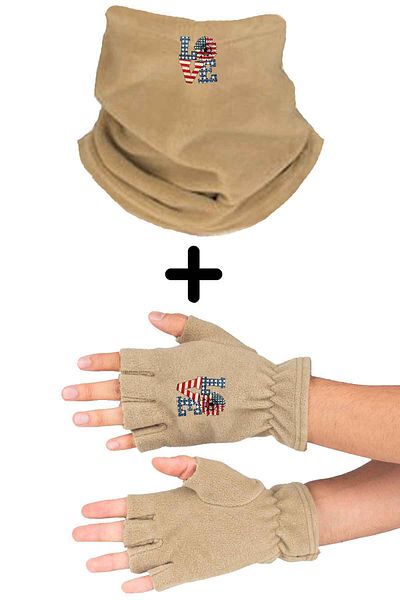 herotasarım Love Usa Σετ 2 Fleece Bll3701 - Κομμένο γάντι με λαιμόκοψη