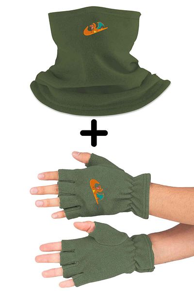 herotasarım Charmander Σετ 2 - Κομμένα γάντια και γιακάς λαιμού Fleece Bll3746