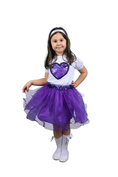 FATELLA Girl's Double T-shirt Skirt Suit Performance Outfit