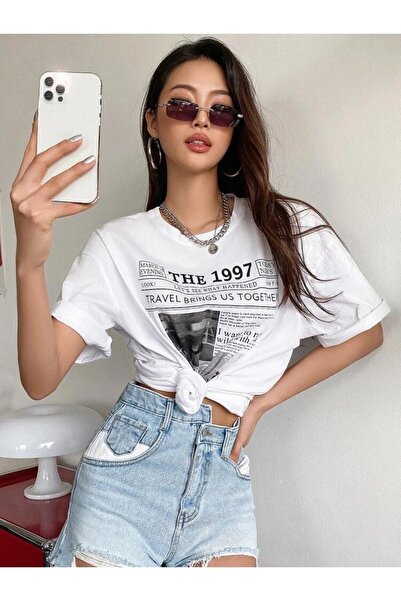 Harmandar The 1997 Printed Unisex White Oversize T-shirt