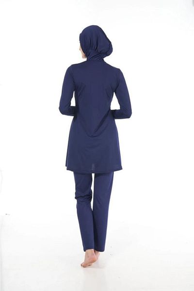 Estiva 22901 Μπλε μπλέ ολόσωμο μαγιό μονόχρωμο Hijab