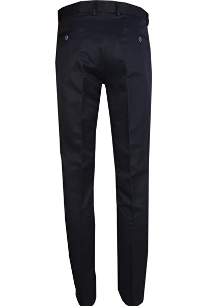 Varetta Men's Navy Blue Dobby Classic Linen Trousers