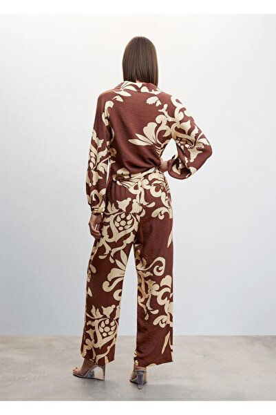 MANGO Woman Wideleg Desenli Pantolon