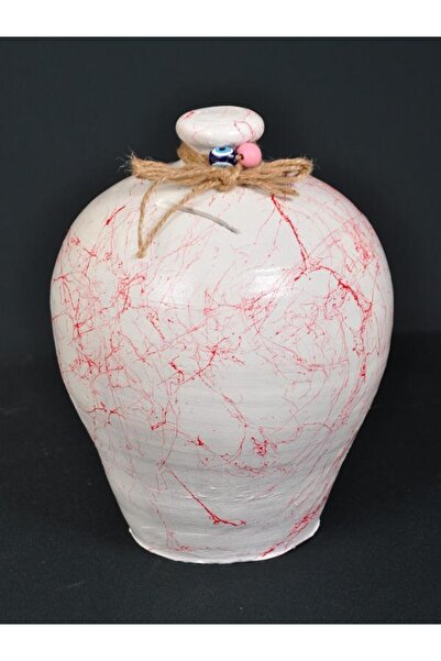 TOPRAKTAN ÇÖMLEK Yeşil Siyah Çatlak Desenli Orta Toprak Kumbara